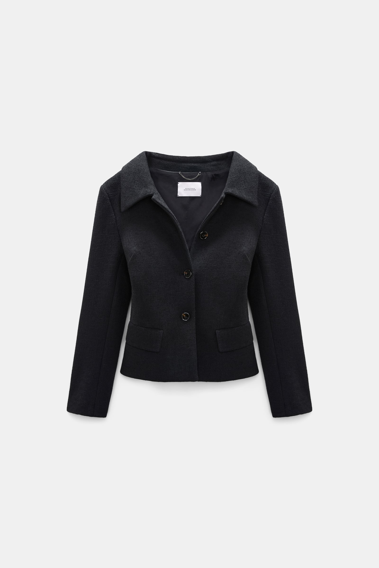 Dorothee Schumacher Bouclé blazer vinyl black Product Front View