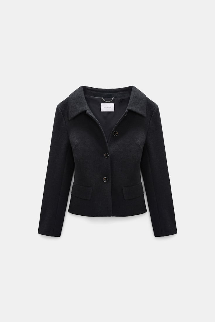 Dorothee Schumacher Bouclé blazer vinyl black Product Front View