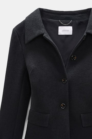 Dorothee Schumacher Bouclé blazer vinyl black Product Detail View
