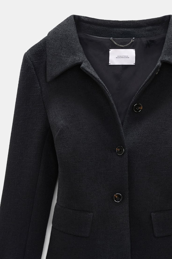 Dorothee Schumacher Bouclé blazer vinyl black Product Detail View