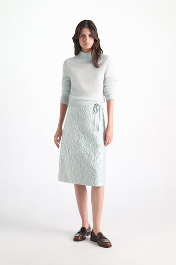 Dorothee Schumacher Leopard print cloqué jacquard skirt mint Model Detail View