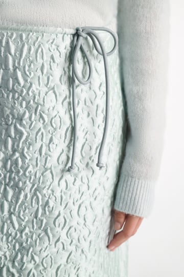 Dorothee Schumacher Leopard print cloqué jacquard skirt mint Model Detail View