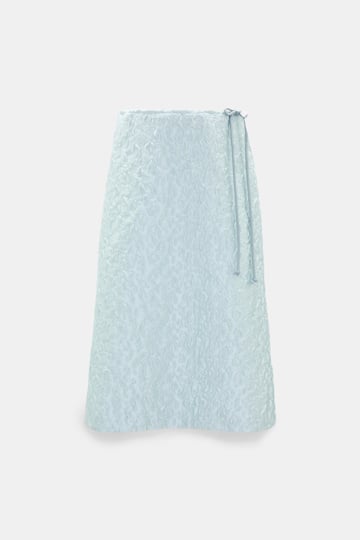 Dorothee Schumacher Leopard print cloqué jacquard skirt mint Product Front View
