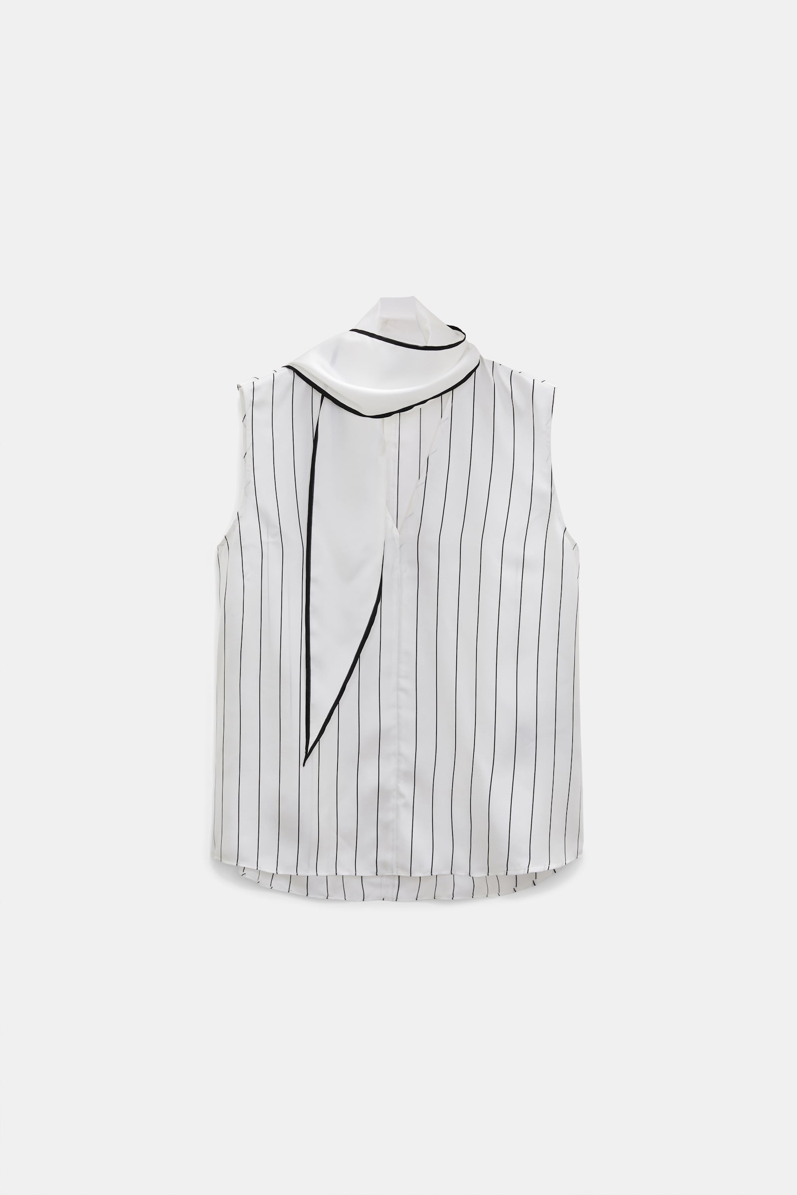 Dorothee Schumacher Ärmellose Bluse aus bedrucktem Seidentwill strip black Product Front View