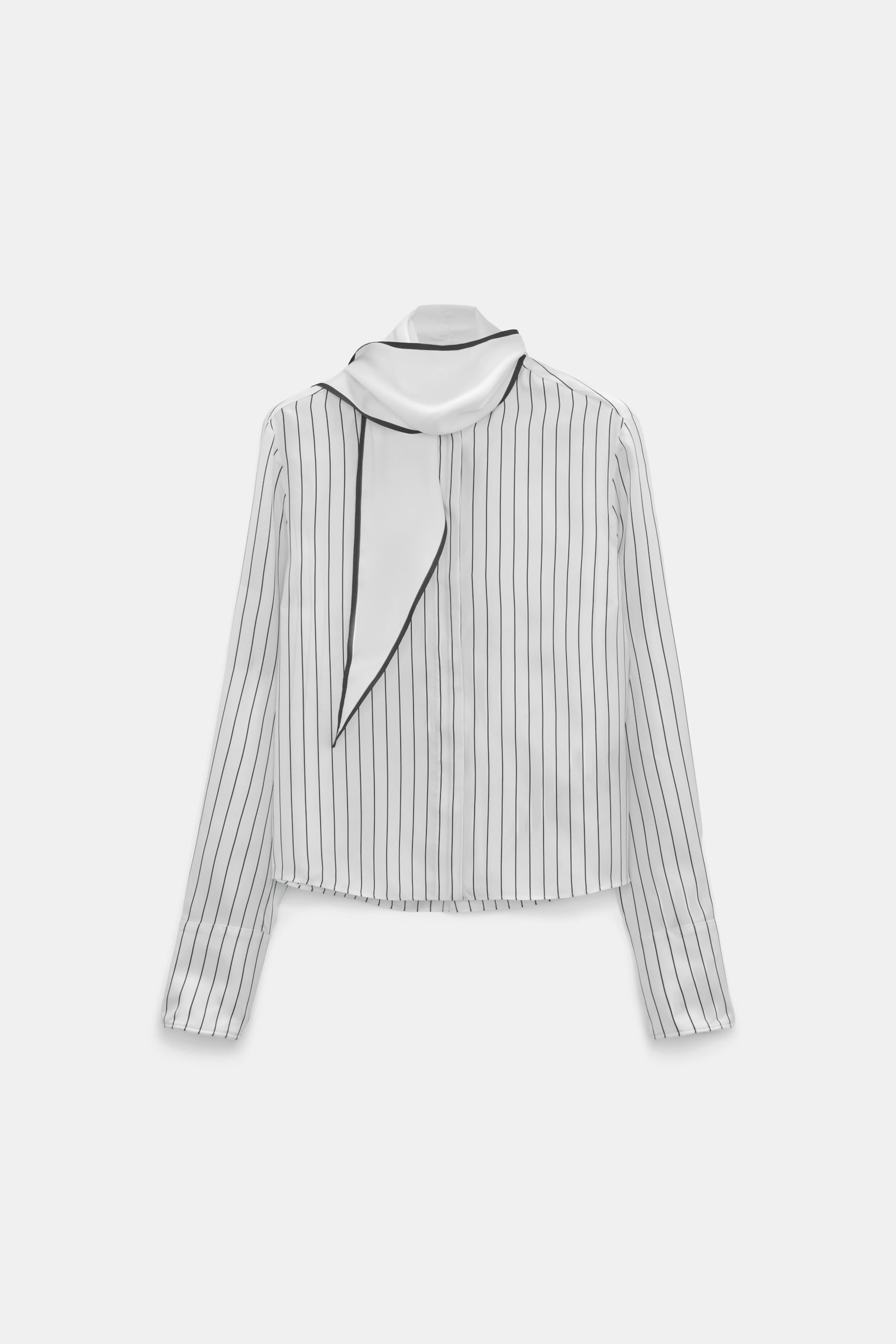 Dorothee Schumacher Hemdbluse aus bedrucktem Seidentwill strip black Product Detail View