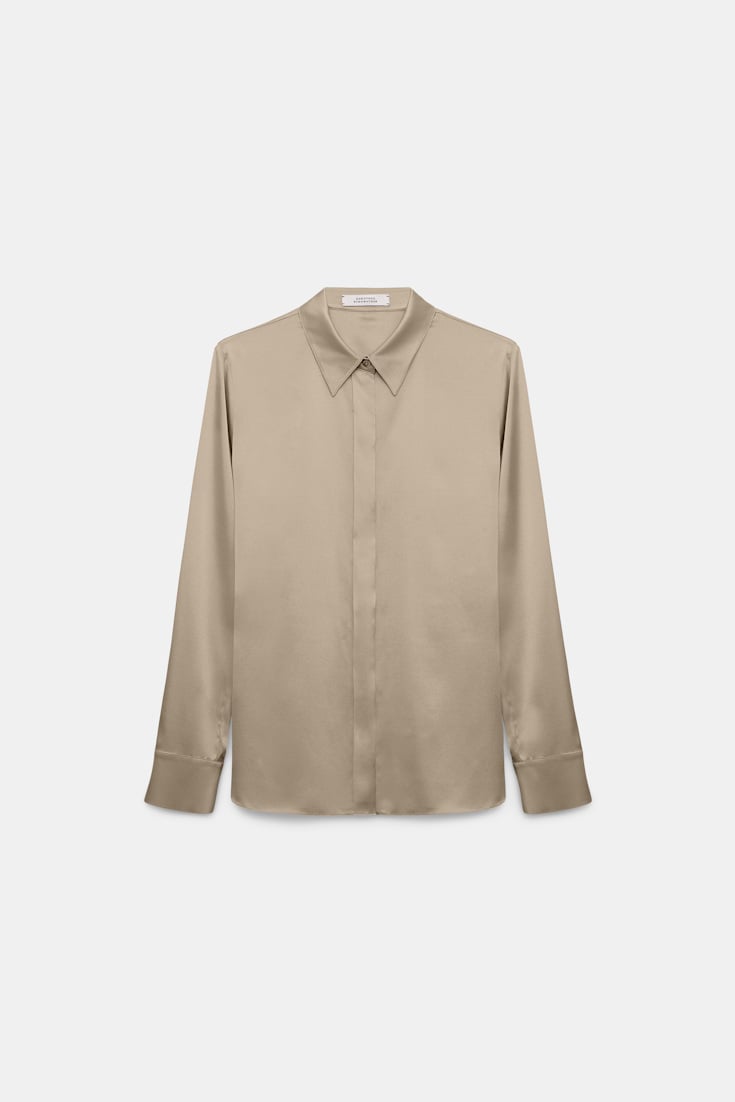 Dorothee Schumacher Bluse aus Seiden-Stretch-Satin almond Product Front View