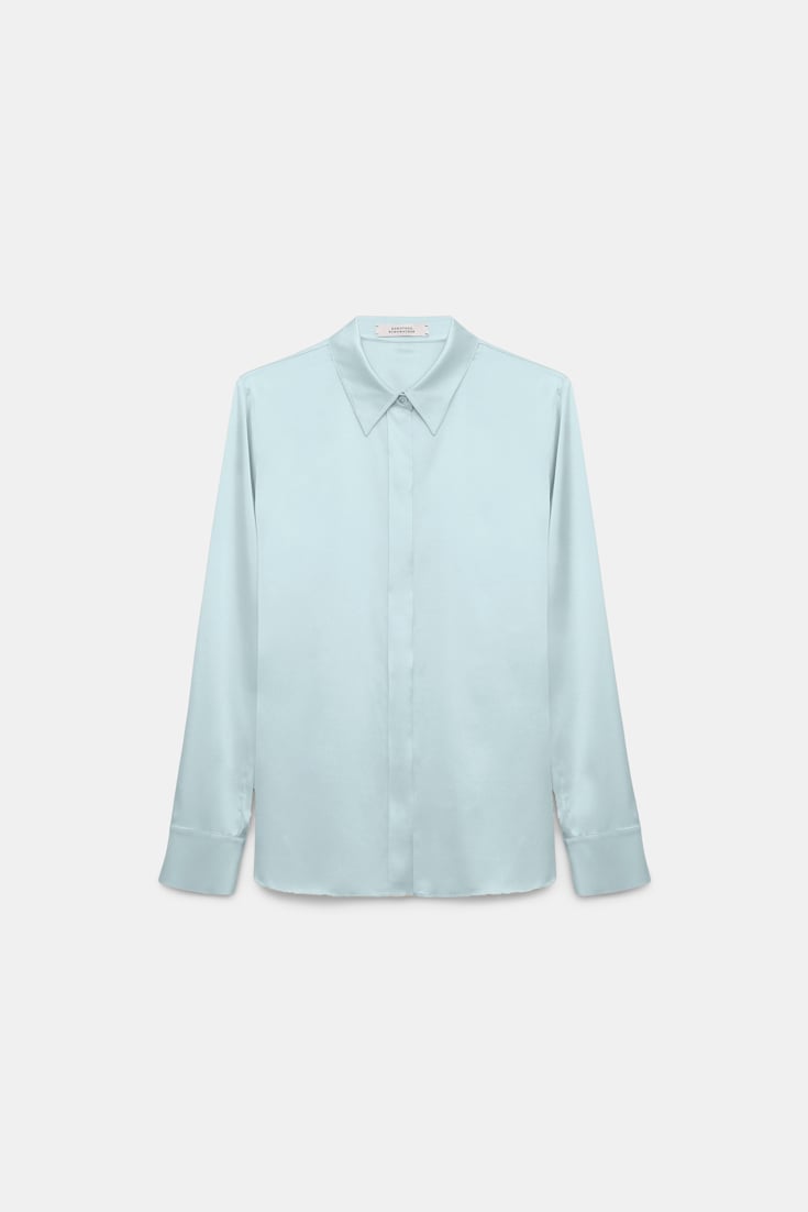 Dorothee Schumacher Bluse aus Seiden-Stretch-Satin mint Product Front View