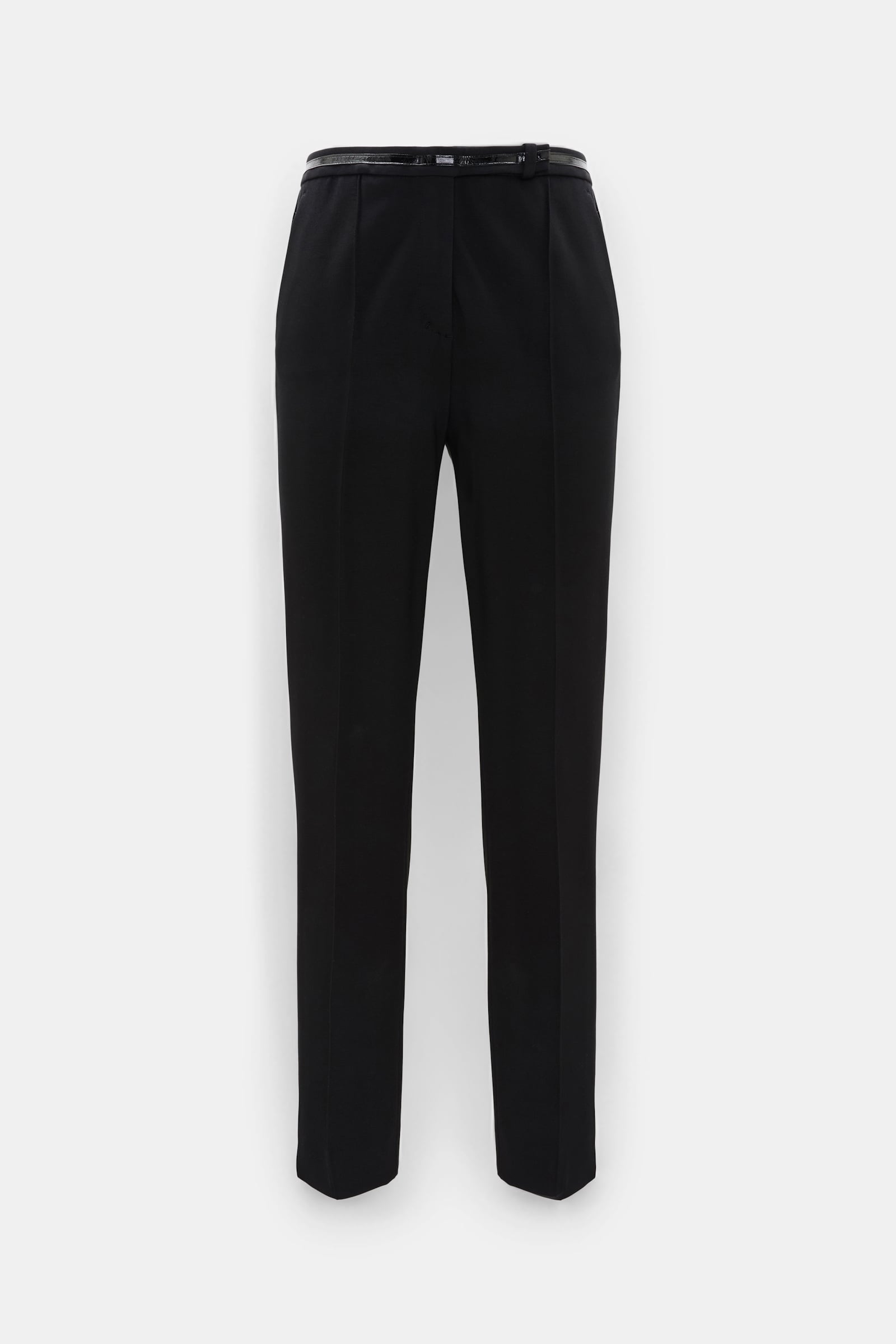 Dorothee Schumacher Punto Milano pants with patent details vinyl black Product Front View