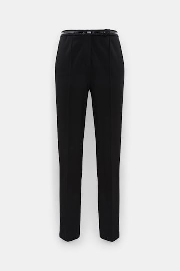 Dorothee Schumacher Punto Milano pants with patent details vinyl black Product Front View