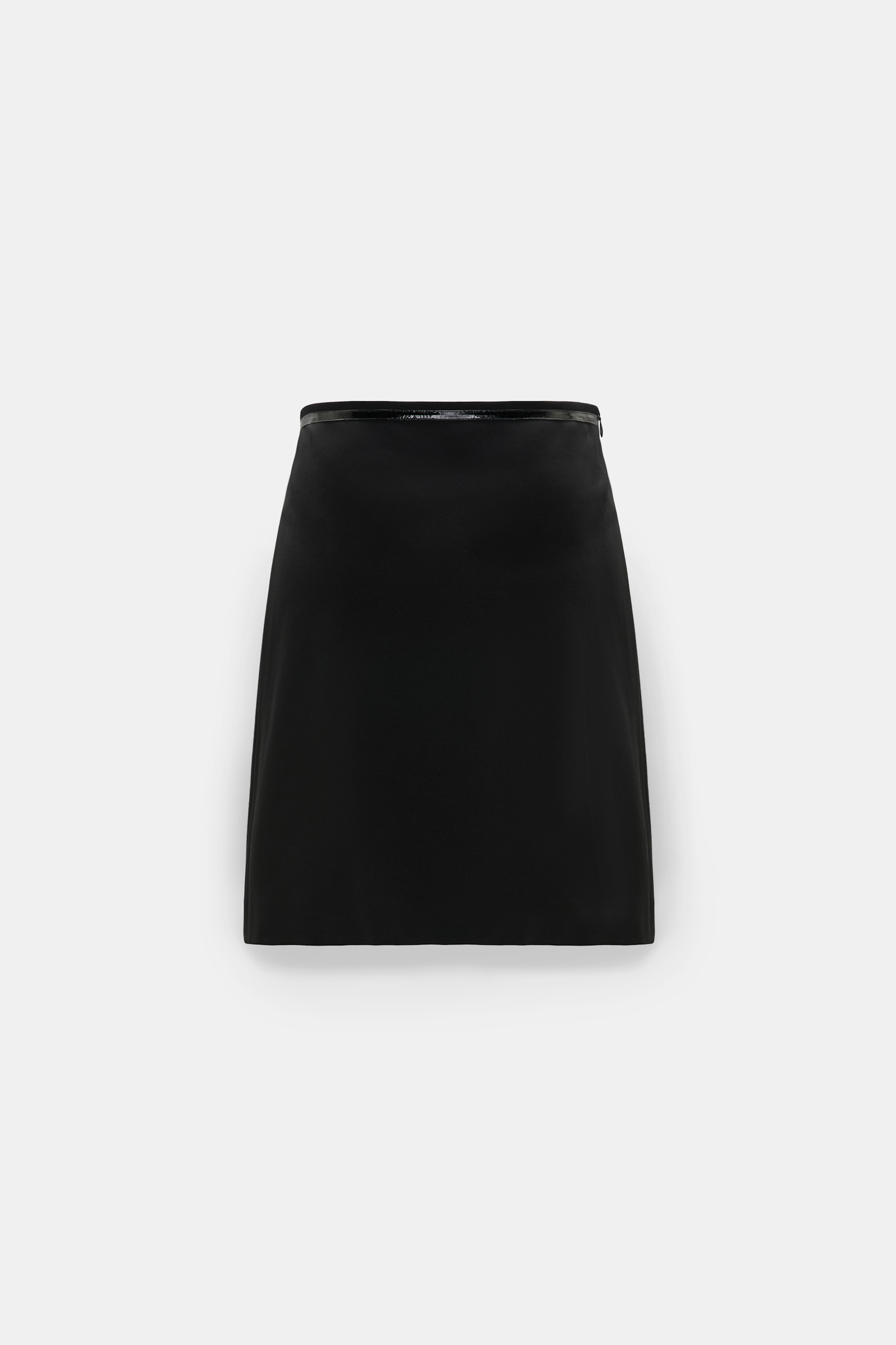 Dorothee Schumacher Punto Milano skirt with patent details vinyl black Product Front View