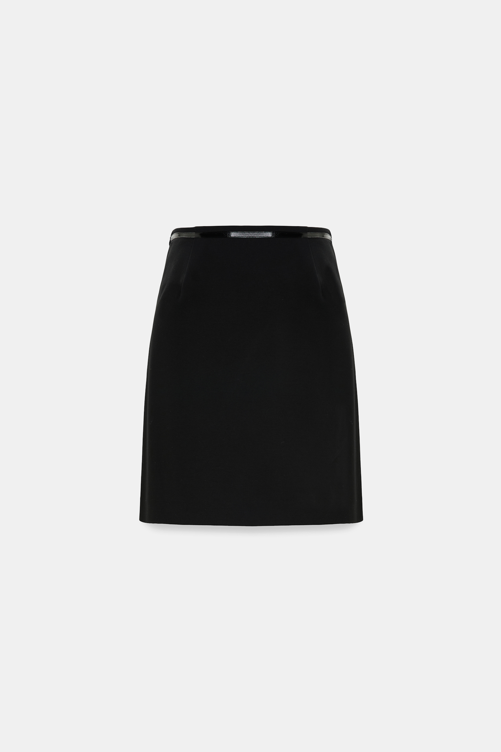 Dorothee Schumacher Punto Milano skirt with patent details vinyl black Product Detail View
