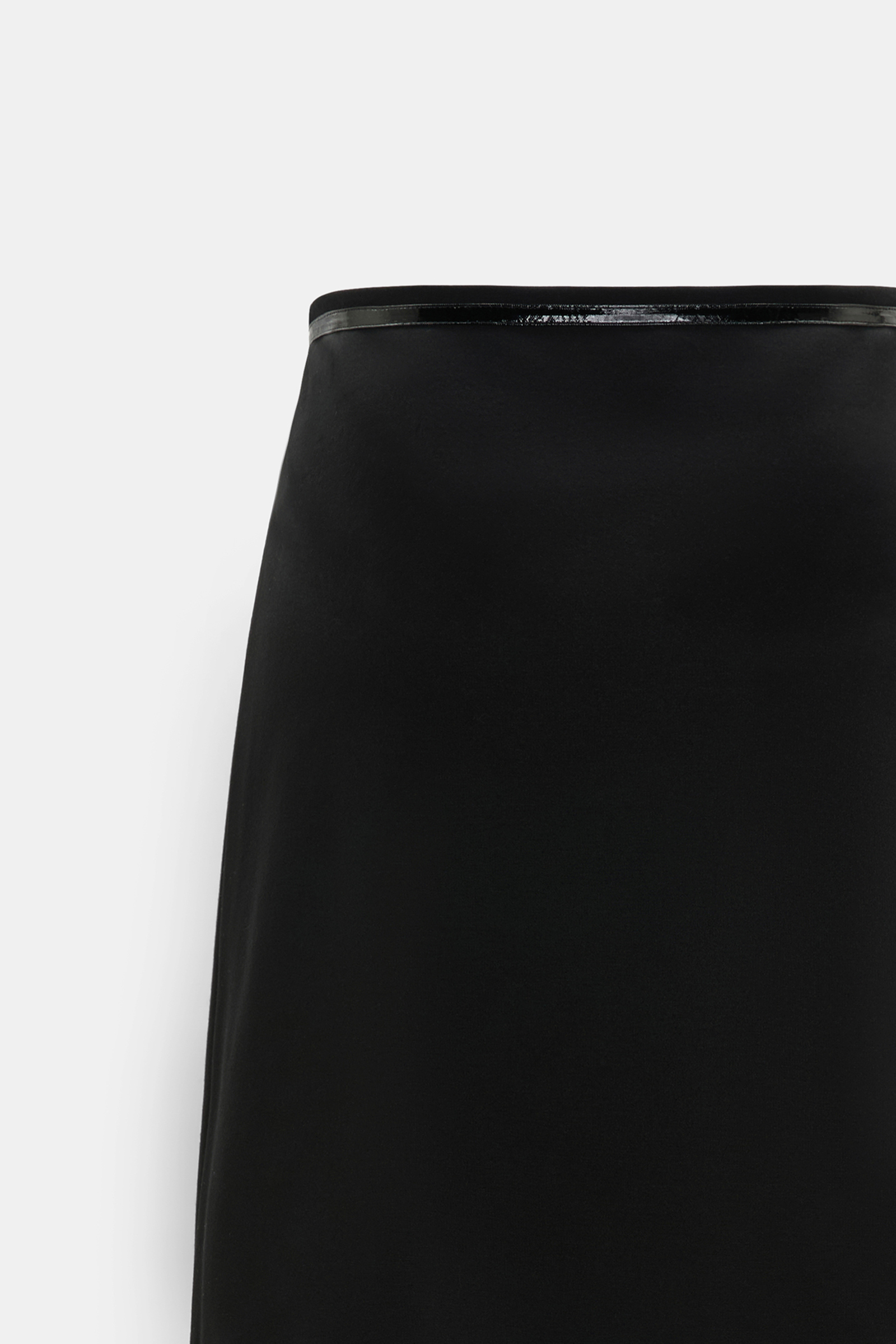 Dorothee Schumacher Punto Milano skirt with patent details vinyl black Product Detail View