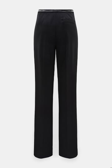 Dorothee Schumacher Wide leg pants in Punto Milano with patent vinyl black Product Detail View