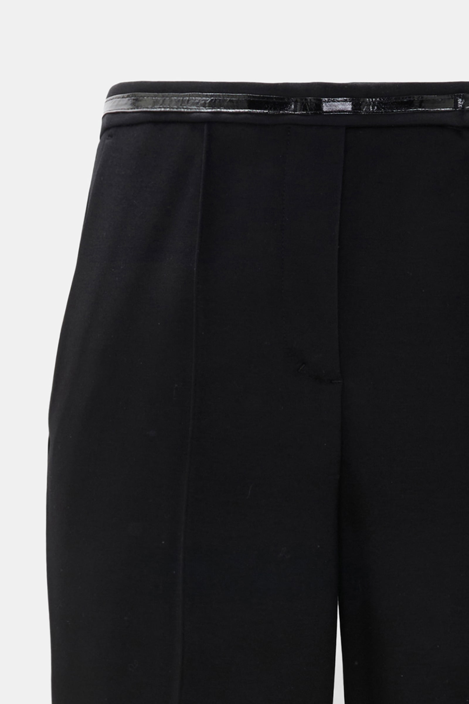 Dorothee Schumacher Wide leg pants in Punto Milano with patent vinyl black Product Detail View