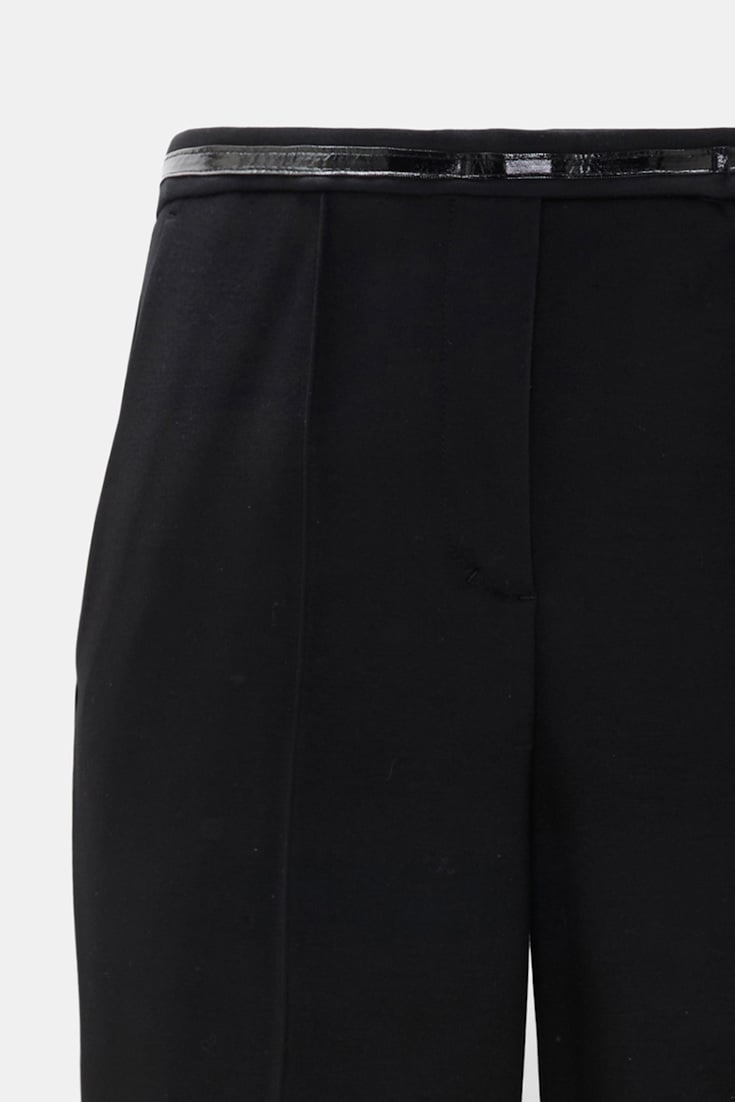 Dorothee Schumacher Wide leg pants in Punto Milano with patent vinyl black Product Detail View