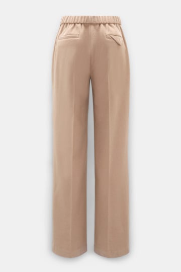 Dorothee Schumacher Wide leg track pants in brushed wool almond Product Detail View