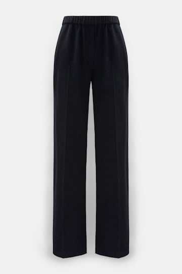 Dorothee Schumacher Trainingshose mit weitem Bein aus gebürsteter Wolle vinyl black Product Front View