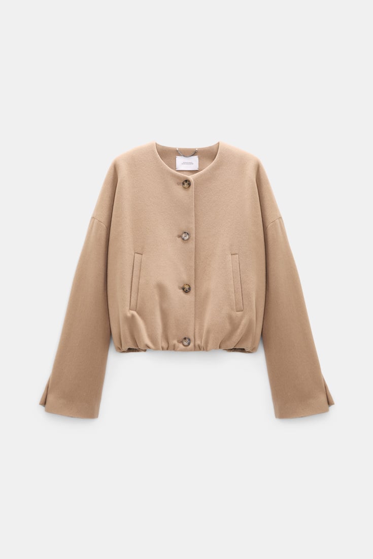 Dorothee Schumacher Blouson aus gebürsteter Wolle almond Product Front View