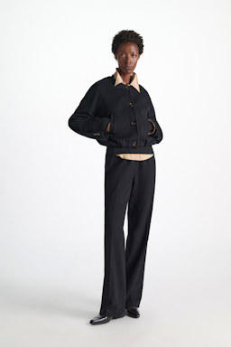 Dorothee Schumacher Blouson aus gebürsteter Wolle vinyl black