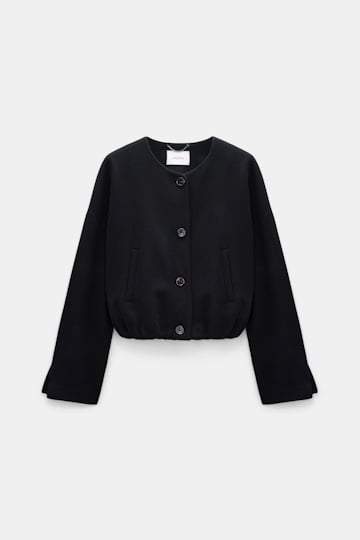 Dorothee Schumacher Blouson aus gebürsteter Wolle vinyl black Product Front View