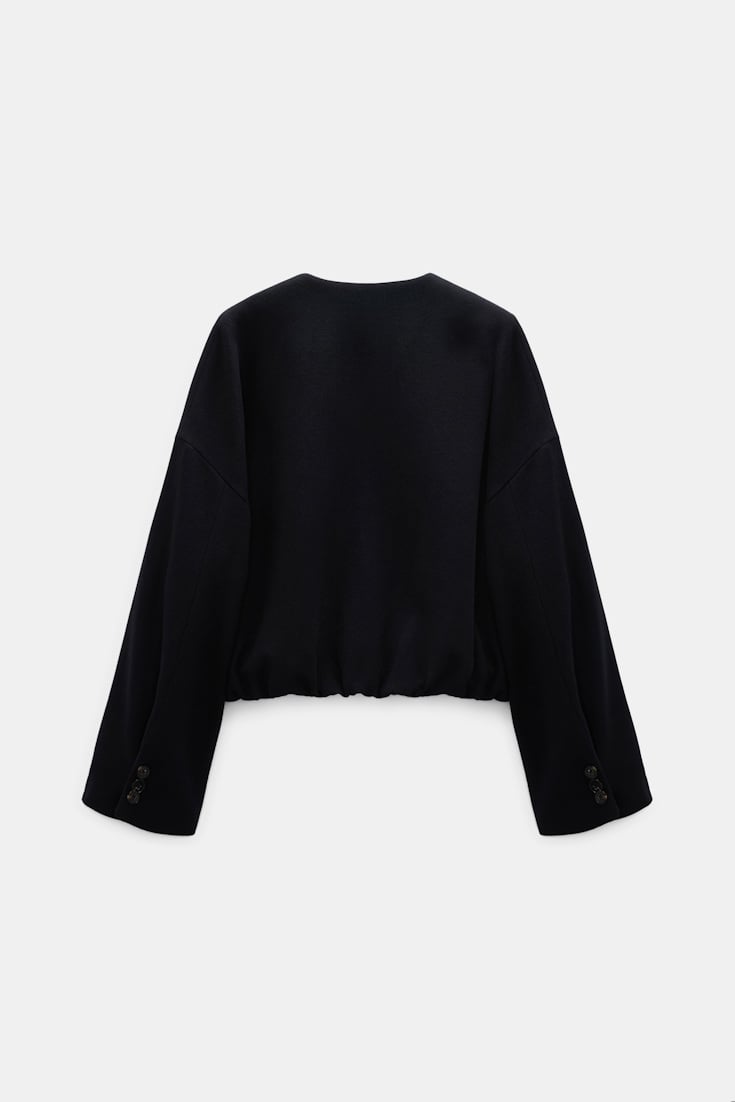Dorothee Schumacher Blouson aus gebürsteter Wolle vinyl black Product Detail View
