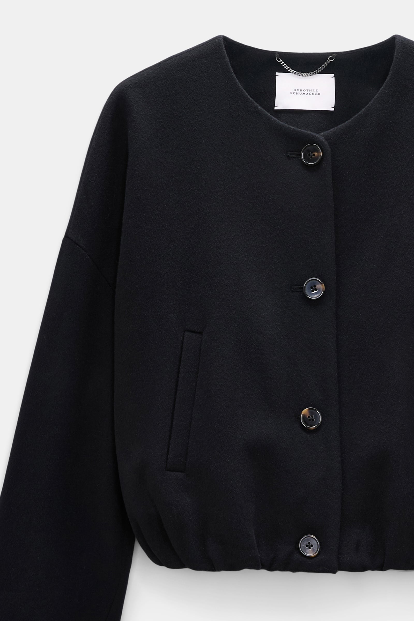 Dorothee Schumacher Blouson aus gebürsteter Wolle vinyl black Product Detail View