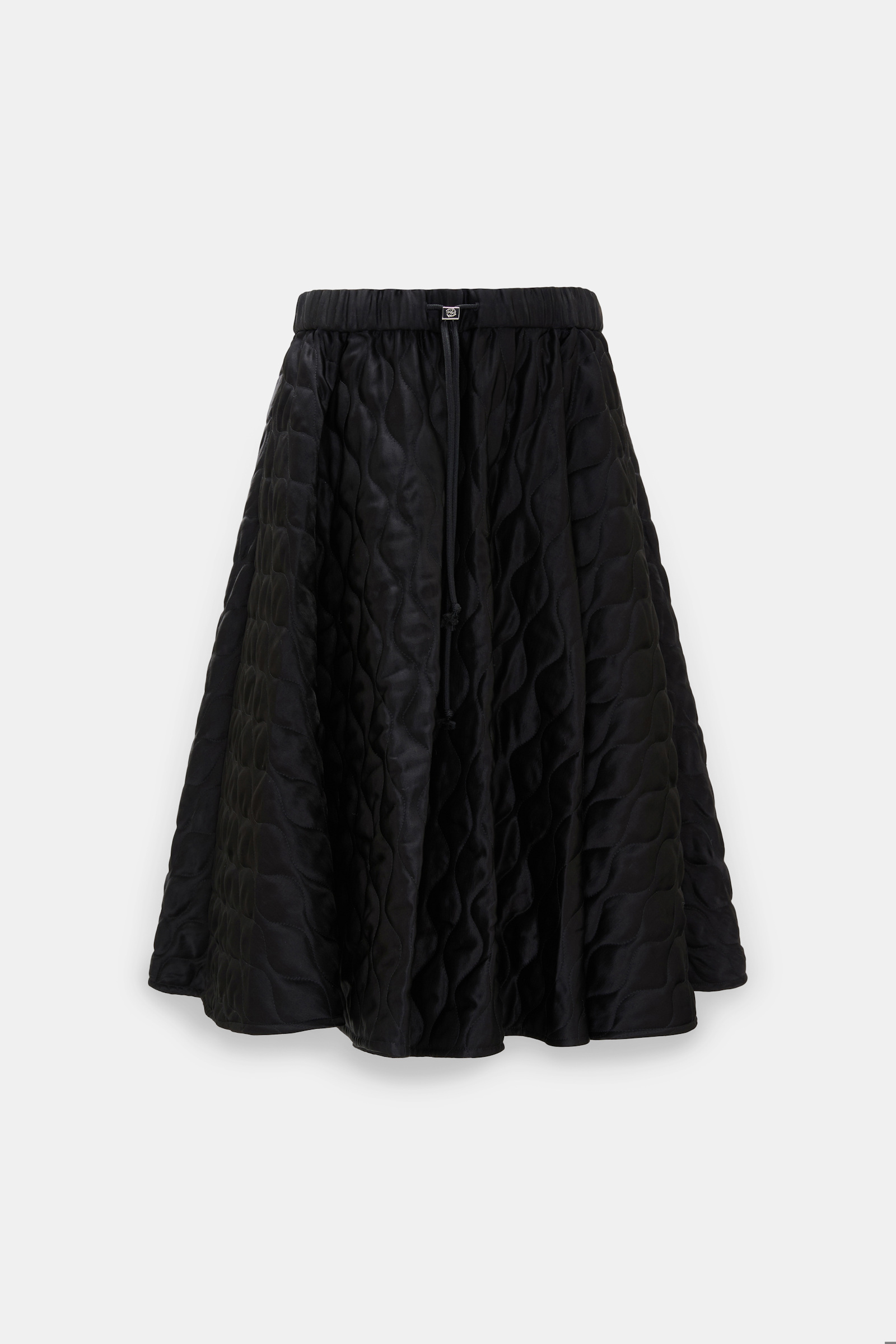 Dorothee Schumacher Quilted skirt in Japanese satin vinyl black Product Front View