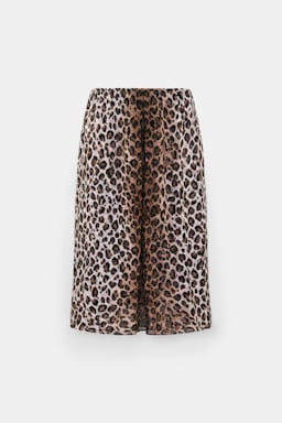 Dorothee Schumacher Midi-Rock mit Leopardenmuster aus Viskose-Georgette Leo Placed light brown