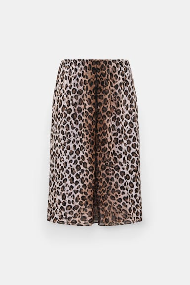 Dorothee Schumacher Midi-Rock mit Leopardenmuster aus Viskose-Georgette Leo Placed light brown
