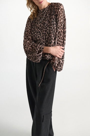 Dorothee Schumacher Leopard print blouse leo placed brown Model Detail View