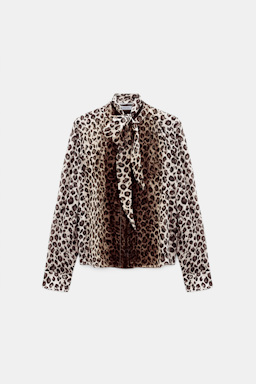 Dorothee Schumacher Hemdbluse mit Leopardenmuster aus Viskose-Georgettet Leo Placed light brown