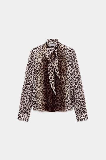 Dorothee Schumacher Leopard print blouse with scarf Leo Placed light brown Product Front View