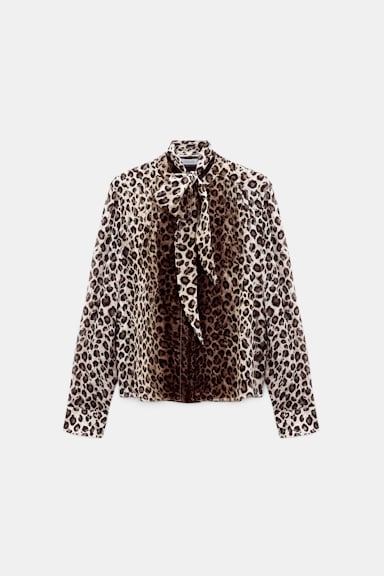 Dorothee Schumacher Hemdbluse mit Leopardenmuster aus Viskose-Georgettet Leo Placed light brown