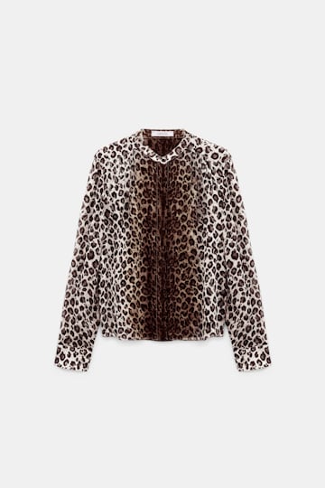 Dorothee Schumacher Leopard print blouse with scarf Leo Placed light brown Product Detail View