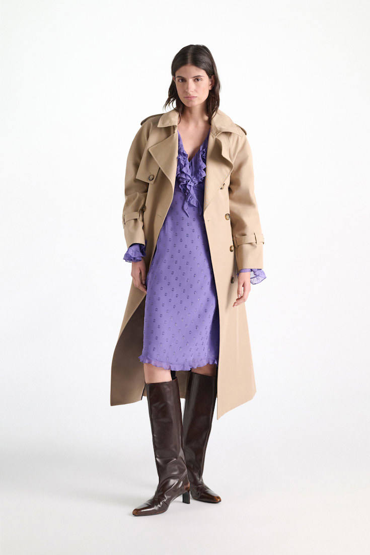 Dorothee Schumacher Kleid aus Seiden-Crêpe-Chiffon violet Model Front View
