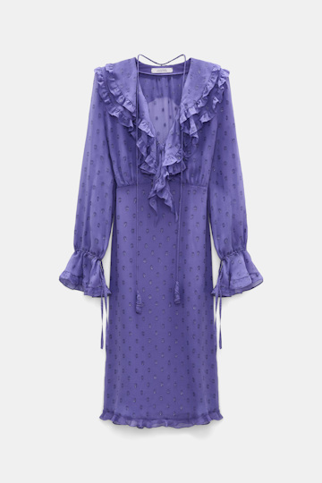 Dorothee Schumacher Kleid aus Seiden-Crêpe-Chiffon violet Product Front View