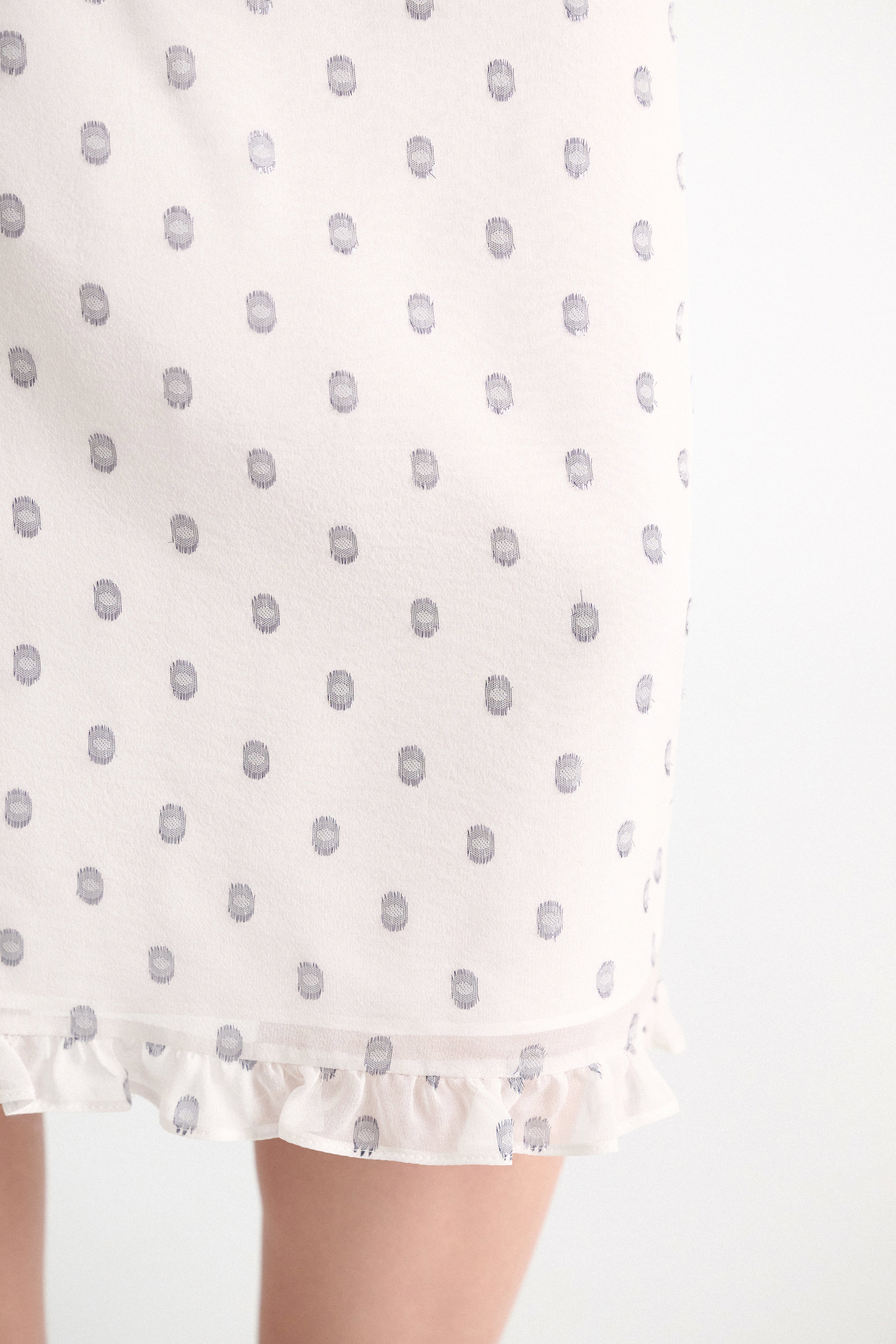 Dorothee Schumacher Shimmering silk georgette midi skirt camellia white Model Detail View
