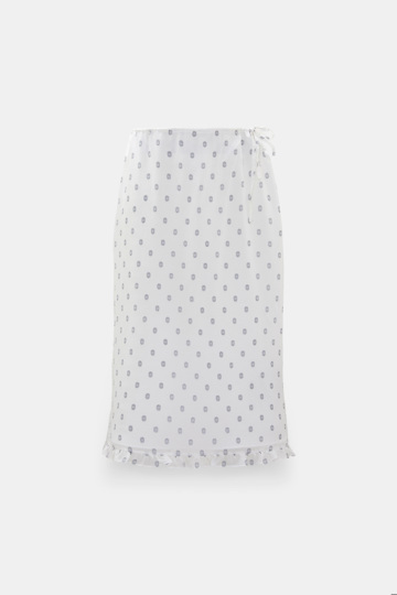 Dorothee Schumacher Shimmering silk georgette midi skirt camellia white Product Front View