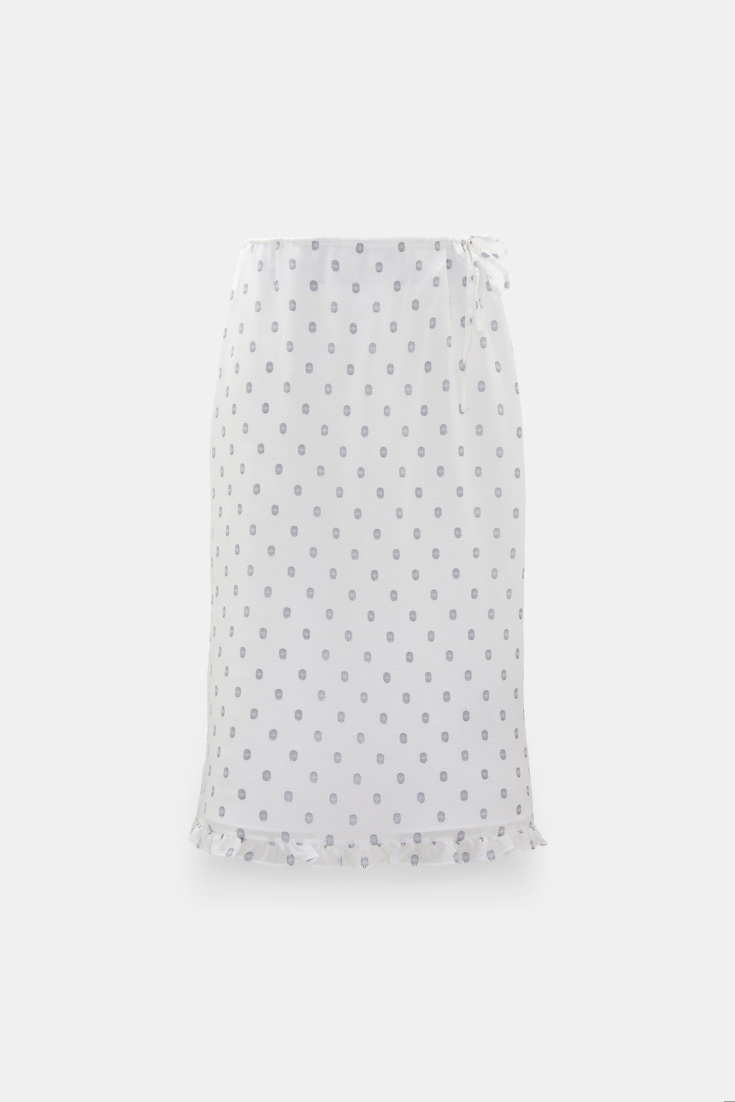 Dorothee Schumacher Shimmering silk georgette midi skirt camellia white Product Front View