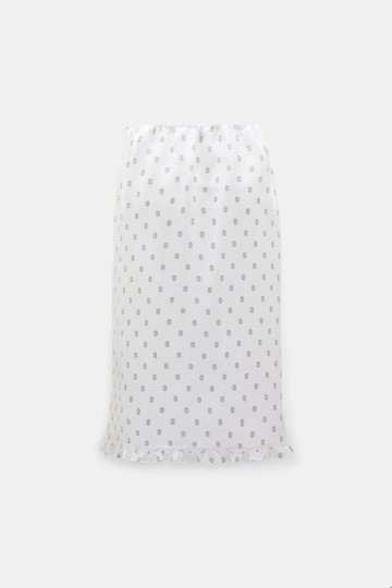 Dorothee Schumacher Shimmering silk georgette midi skirt camellia white Product Detail View
