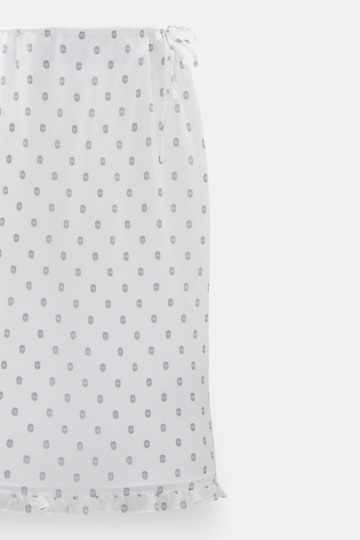 Dorothee Schumacher Shimmering silk georgette midi skirt camellia white Product Detail View