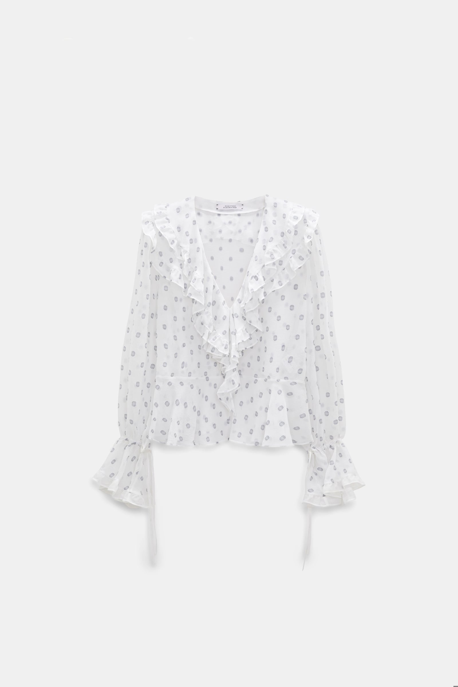 Dorothee Schumacher Silk crepe chiffon blouse camellia white Product Front View