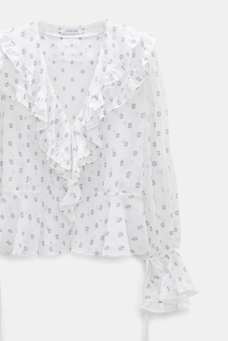 Dorothee Schumacher Silk crepe chiffon blouse camellia white Product Detail View