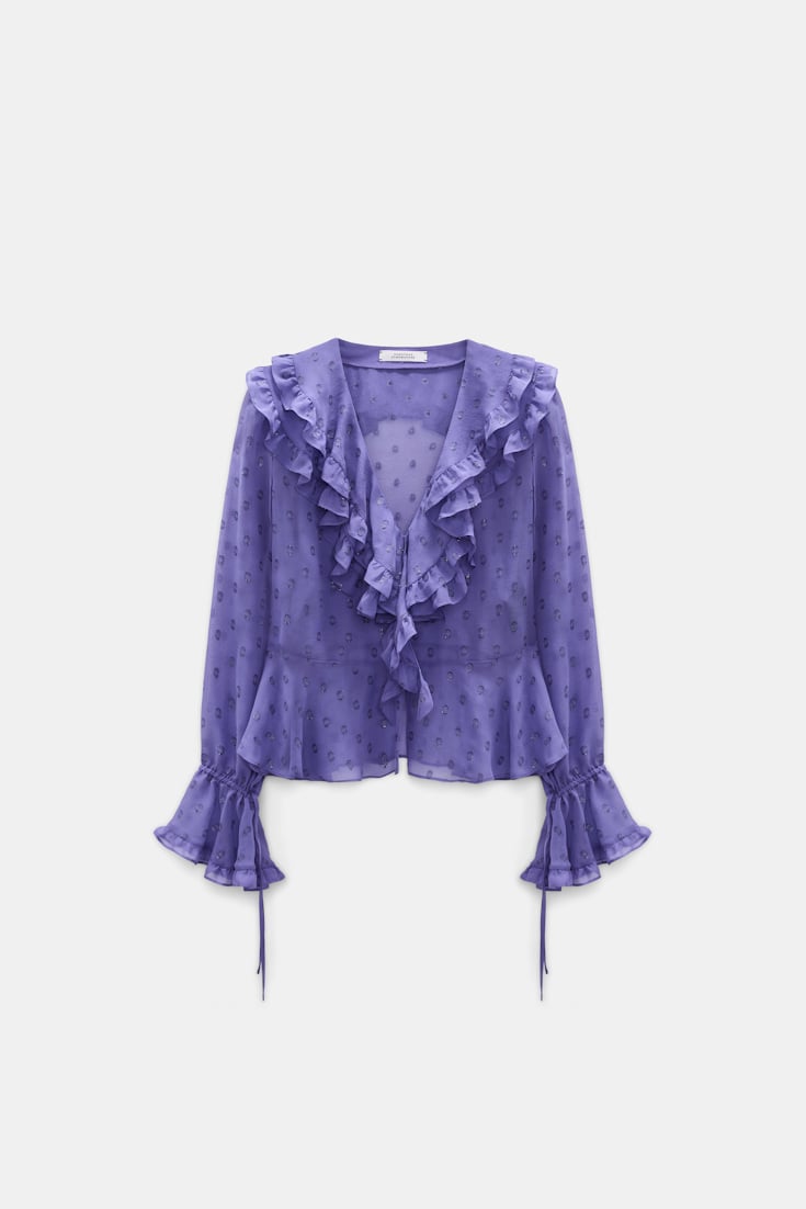 Dorothee Schumacher Silk crepe chiffon blouse violet Product Front View