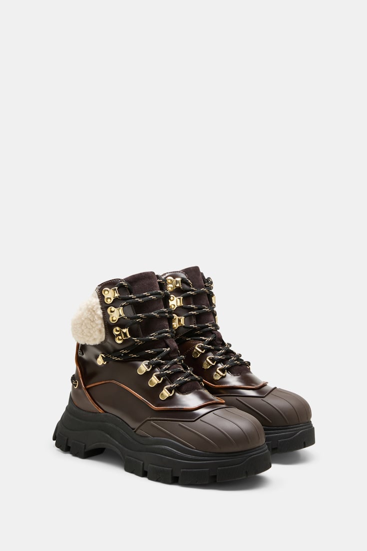 Dorothee Schumacher Trekking-Stiefel aus gebürstetem Leder tiger wood Product Detail View