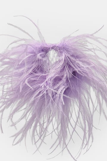 Dorothee Schumacher Ostrich feather cuffs lilac Product Detail View