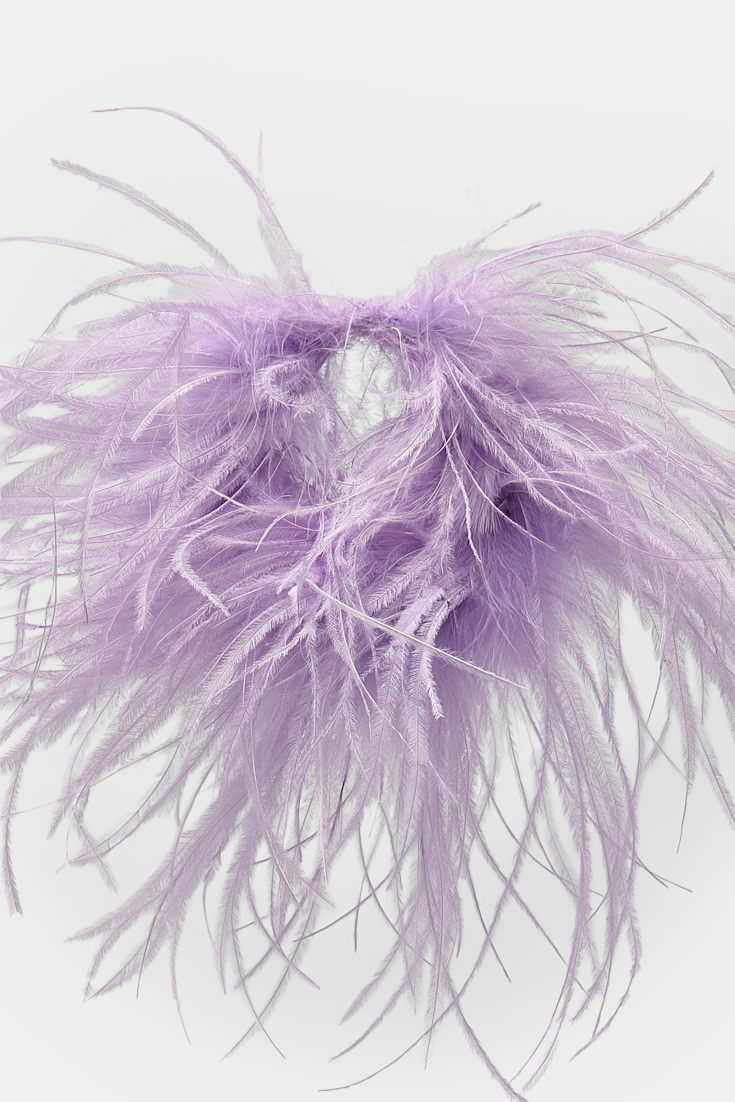 Dorothee Schumacher Ostrich feather cuffs lilac Product Detail View