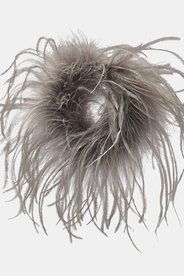 Dorothee Schumacher Ostrich feather cuffs grey Product Detail View