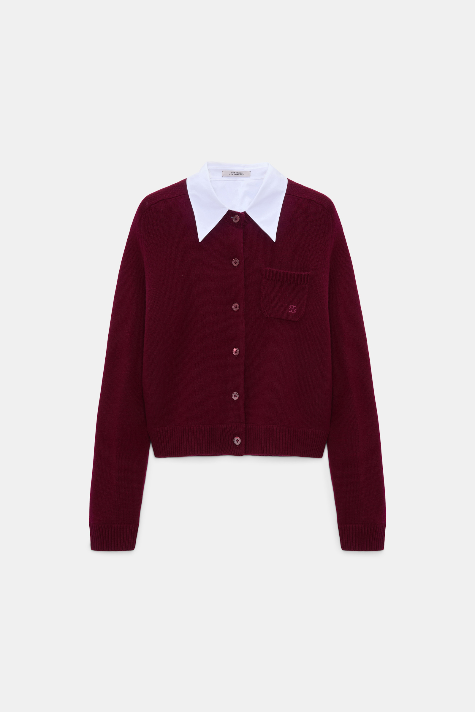 Dorothee Schumacher Fluffy Cardigan mit Hemdkragen dark burgundy