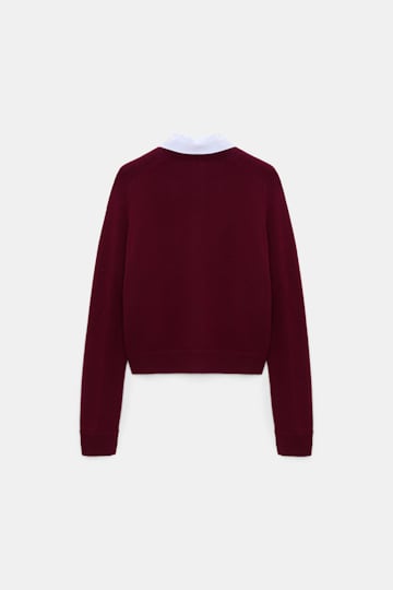 Dorothee Schumacher Fluffy Cardigan mit Hemdkragen dark burgundy